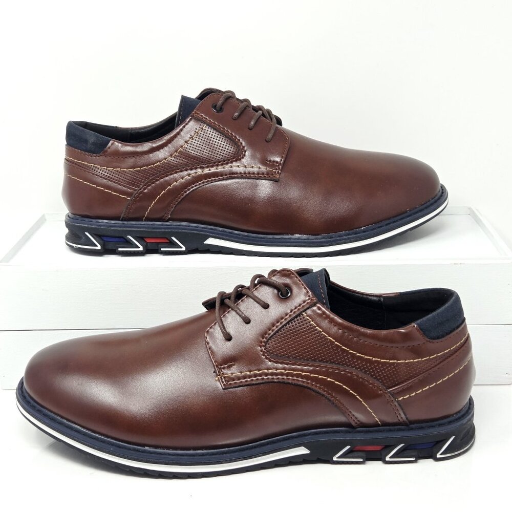 NWOT Gatsby Lisse Brown Leather Oxford Dress Shoes Mens 11 Business Comfort